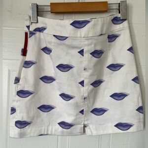 Vintage Prada Mini Purple Lip Print Skirt